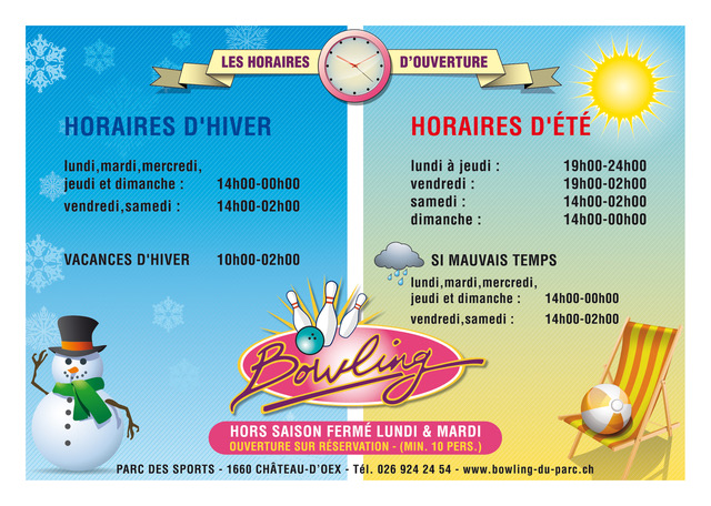Horaires bowling du parc