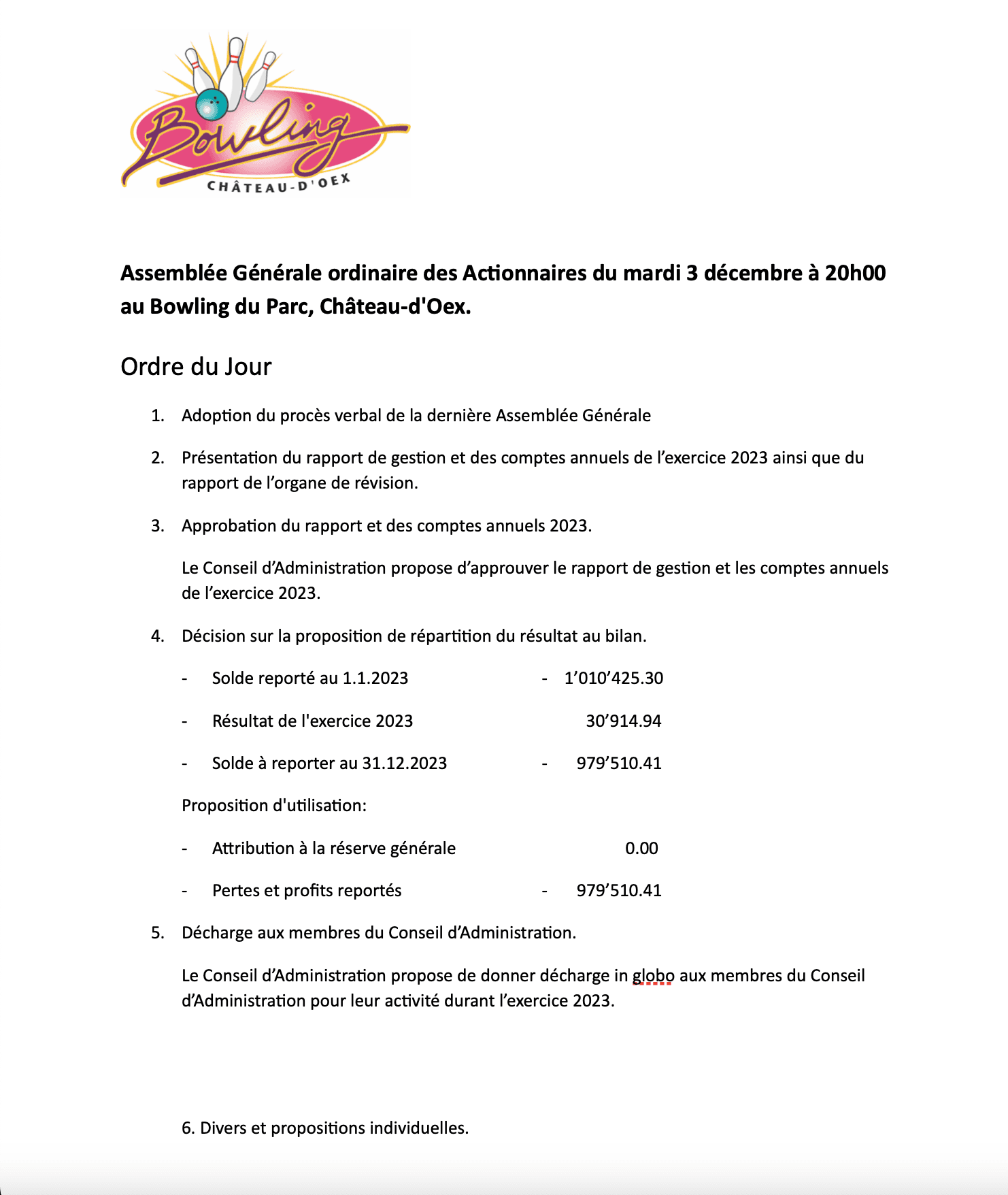 Affiche de l’archive « Assemblée Générale ordinaire du mardi 3 décembre »